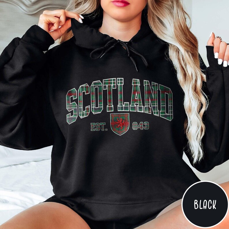 Scotland Varsity Hoodie Scotland Sweatshirt Plaid Sweatshirt Gift for Scotsmen Gift Scottish Hoodie Scottish Travel Sweater Scotland Lover