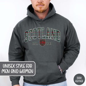 Scotland Varsity Hoodie Scotland Sweatshirt Plaid Sweatshirt Gift for Scotsmen Gift Scottish Hoodie Scottish Travel Sweater Scotland Lover