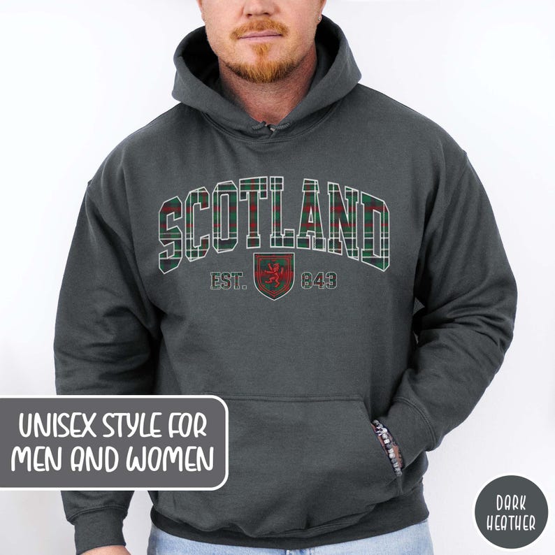 Scotland Varsity Hoodie Scotland Sweatshirt Plaid Sweatshirt Gift for Scotsmen Gift Scottish Hoodie Scottish Travel Sweater Scotland Lover