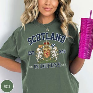 Scotland Coat of Arms Shirt In Defens Emblem T-shirt Scottish Pride Heritage Graphic Tee Traveler Gifts Highlander Edinburgh Trip Souvenir