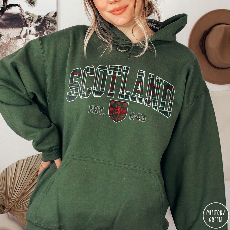 Scotland Varsity Hoodie Scotland Sweatshirt Plaid Sweatshirt Gift for Scotsmen Gift Scottish Hoodie Scottish Travel Sweater Scotland Lover
