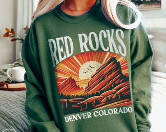Red Rocks Colorado Sweatshirt Denver Shirt Red Rocks Concert Tee Music Festival Tee Colorado Crewneck Mountain Sweatshirt Rock Climbing Gift