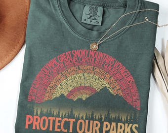 Protect Our Parks Shirt 63 National Parks Shirt Park Ranger Tee Outdoor Hiking Shirt Parks Lover Gift Conservation Shirt National Parks Gift