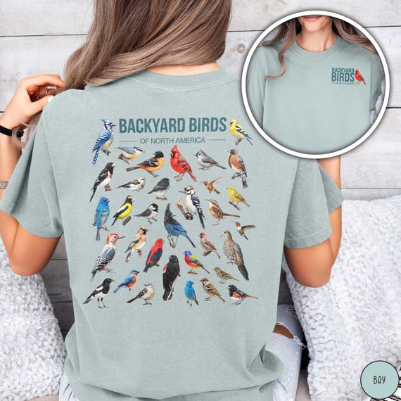 Backyard Birds Birding Apparel Bird Shirt Comfort Colors Bird Shirt Birding Gift Birdwatching Present Bird Watching Gift Colorful Birds Tee