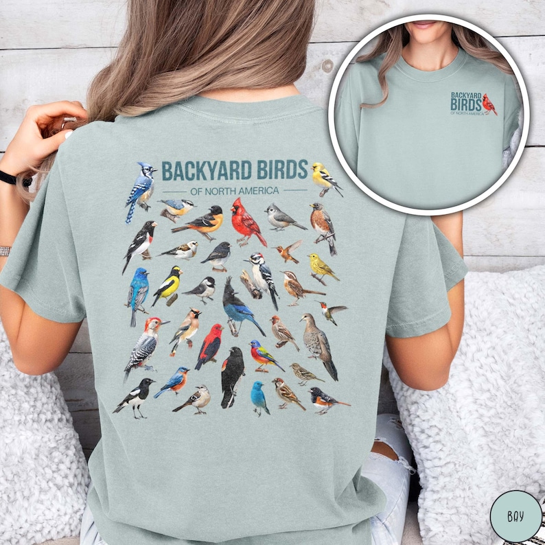 Backyard Birds Birding Apparel Bird Shirt Comfort Colors Bird Shirt Birding Gift Birdwatching Present Bird Watching Gift Colorful Birds Tee
