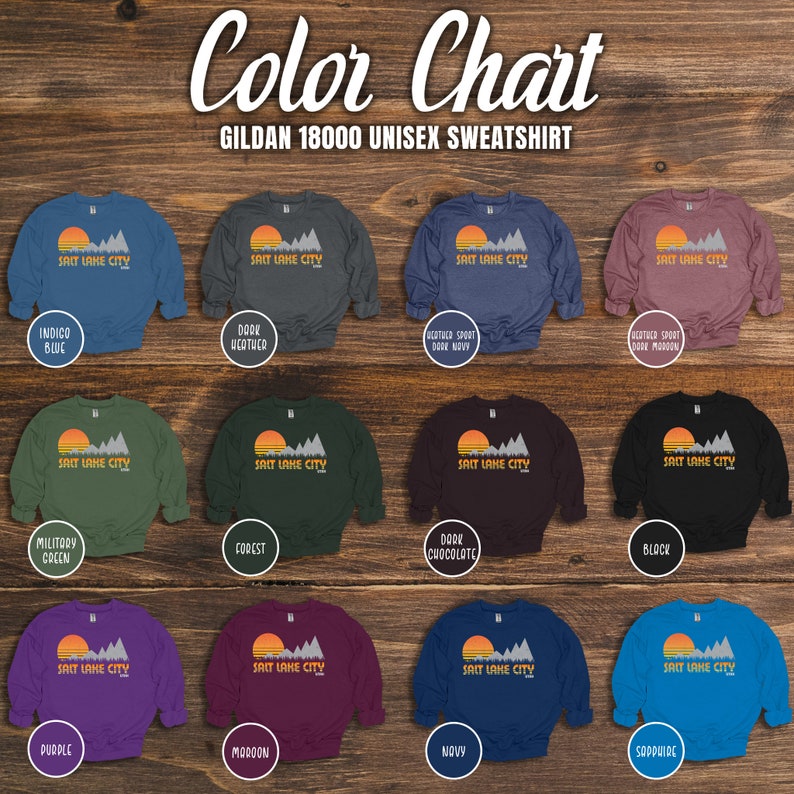 Salt Lake City Sweatshirt Utah Traveler Gift Salt Lake Gift Vintage Mountain Hiking Gift Utah Crewneck SLC Gift Ski Sweatshirt Mountain Sweater Vintage Outdoor Adventure Shirt Utah Gift Camping Gift Retro Sunset Shirt Vacation Shirt Mountaineers Gift