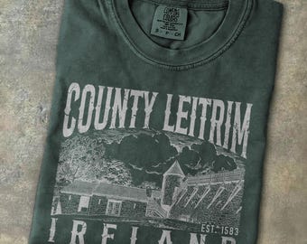 County Leitrim Vintage Shirt Retro Parke's Castle Graphic Tee Ireland Travelers Gift Irish Heritage T-shirt Connacht Trip Vacation Souvenir