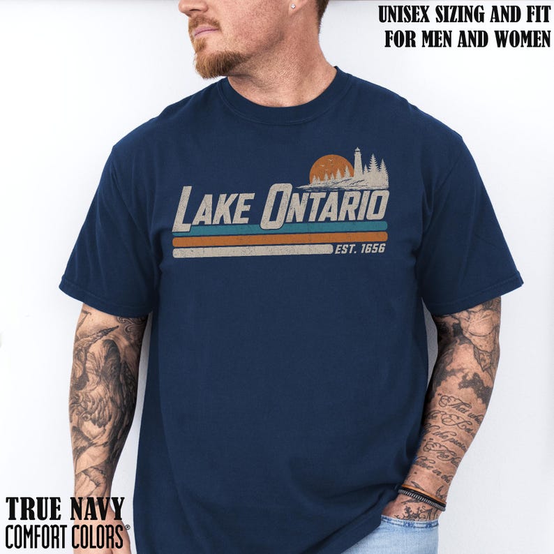 Lake Ontario Great Lakes Shirt Vintage Quiet Activism Tee Comfort Colors Canada Tee Gulf of Mexico Subtle Anti Trump Shirt Travel Shirt True Navy