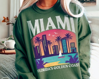 Miami Crewneck Miami Sweater Miami Beach Crewneck Miami Beach Sweatshirt Florida Sweatshirt Miami Vacation Shirt Miami Bachelorette Sweater