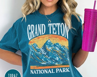 Grand Teton National Park Shirt Wyoming Shirt Grand Teton Vintage National Park Shirt Mountain Shirt Grand Teton Park Grand Tetons Hiking T