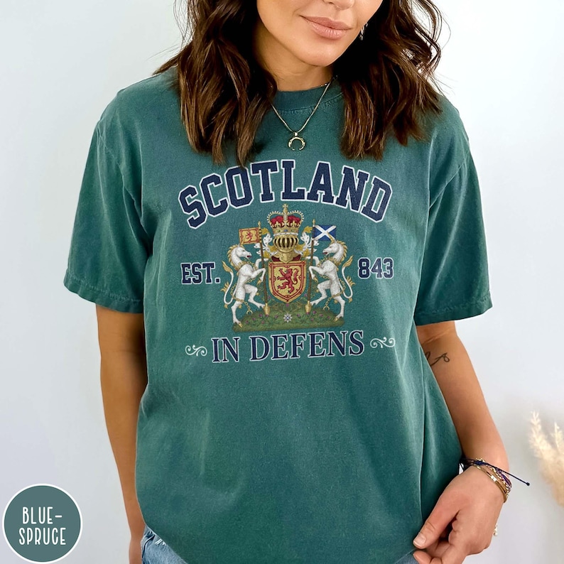 Scotland Coat of Arms Shirt In Defens Emblem T-shirt Scottish Pride Heritage Graphic Tee Traveler Gifts Highlander Edinburgh Trip Souvenir