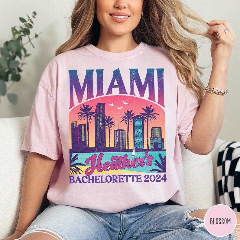 Custom Miami Bachelorette Shirts Miami Bridesmaid Proposal Miami Bach Party Personalized Beach Bachelorette Miami Weekend Miami Beach Bach Shirts