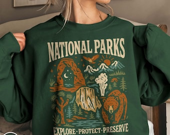 National Park Ranger trui Park Ranger begaafde ronde hals muesli meisje sweater Yellowstone reiziger National Park minnaar cadeau voor activist