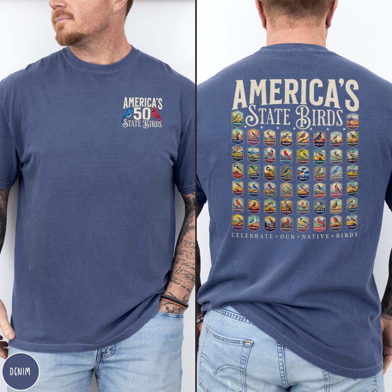 50 State Birds Shirt Birding Shirt Birding Apparel Colorful Birds Tee Bird Lover Shirt Gift for Birder Shirt Birding Birdwatching Present