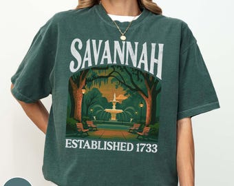 Savannah Georgia Shirt Savannah Gift Georgia Gift Savannah Bachelorette Comfort Colors T-Shirt Georgia Crewneck Savanna Girls Trip Retro Tee