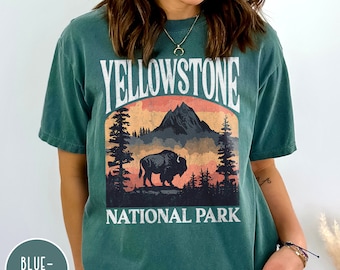Yellowstone Shirt, Buffalo Shirt, Vintage Yellowstone National Park Shirt, Yellowstone Tee, Wyoming, Montana, Western Retro Comfort Colors