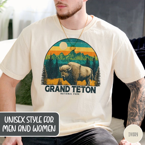 Vintage Retro Grand Teton Tee - National Park T Shirt Vintage Retro Grand Teton Tee - National Park T Shirt