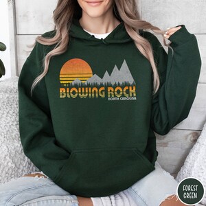 Blowing Rock North Carolina Hoodie Blue Ridge Mountains Sweater North Carolina Vacation Shirt Blue Ridge Parkway Vintage Carolina Traveler Gift Carolina Mountains Hoodie Vintage Mountain Hiking Gift Vintage Outdoor Adventure Shirt Retro Sunset Shirt