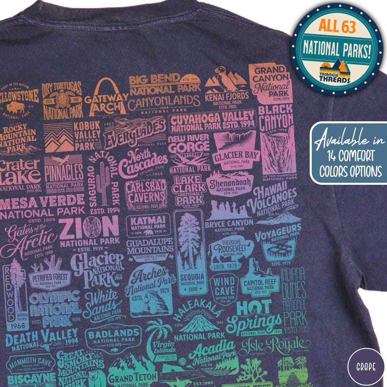 Vintage National Park Shirt Comfort Colors National Park Lovers Shirt Outdoor Lover Hiking Shirt National Park Gift for Traveler Camping Tee