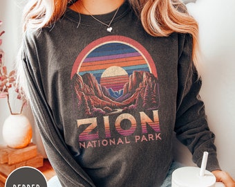 Zion Shirt Utah Shirt Vintage Zion National Park Shirt Zion Long Sleeve Shirt Utah Graphic Tee National Park Long Sleeve Shirt Utah Crewneck
