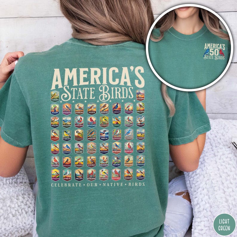 50 State Birds Shirt Birding Shirt Birding Apparel Colorful Birds Tee Bird Lover Shirt Gift for Birder Shirt Birding Birdwatching Present