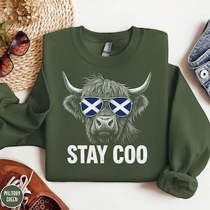 Funny Scottish Highland Cow Sweatshirt Sassenach Gifted Scotland Sweater for Scottish Highlander Highland Cattle Gift for Scotland Lover