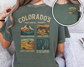 Colorado National Parks Shirt Rocky Mountain Shirt Mesa Verde National Park Shirt Great Sand Dunes Black Canyon of the Gunnison Colorado Tee