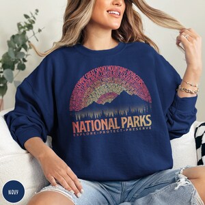 63 National Parks Vintage Sunset Sweatshirt USA National Parks Gift National Parks Sweater Granola Girl Gift for Camping Lover Sweatshirt