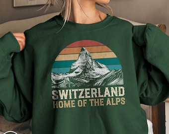 Switzerland Sweatshirt Swiss Alps Sweater Switzerland Gift Swiss Alps Gift for World Traveler Gift Swiss Gift for Swiss Lovers Crewneck