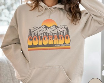 Vintage Colorado Hoodie Rocky Mountain Sweater Colorado Mountains