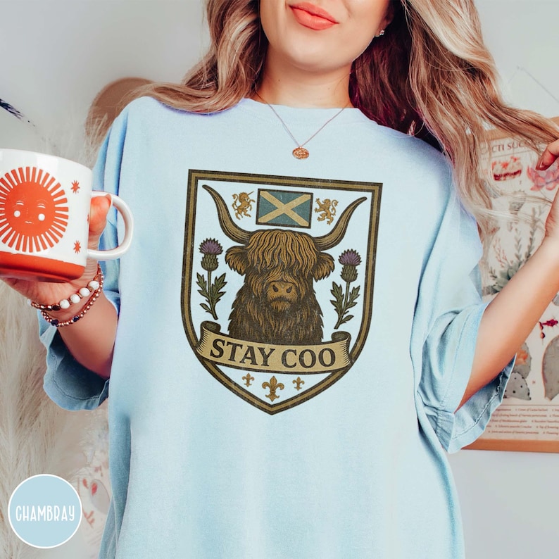 Scottish Pride Highland Cow Shirt Funny Scottish Gift Highlander Highland Cattle Shaggy Cow Shirt Sassenach Gift for Scotland Lover Gift