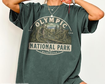 Olympic National Park Shirt Washington Hiking Gift Vintage Forest Landscape Tee Outdoor Adventure Wilderness Hiker Nature Trail Lover TShirt