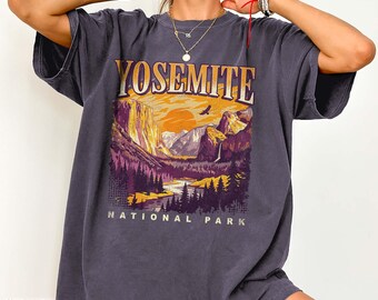 Yosemite Nature Shirt Purple Haze National Park Valley Graphic Tee California Hiking Travelers Souvenir Gift Mountain Lovers Vintage Tshirt