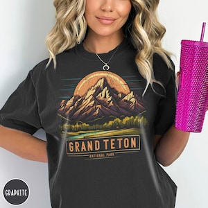 Grand Teton Shirt, Wyoming Shirt, Grand Teton National Park Shirt, Granola Girl Shirt, Hiking Shirt, Mountain Shirt, Vintage Comfort Colors