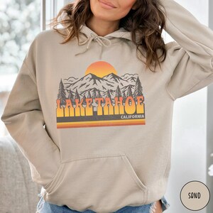 Lake Tahoe Vintage Mountain Hoodie Lake Tahoe Sweatshirt California Hoodie California Vacation Hiking Hoodie Lake Life Granola Girl Sweater