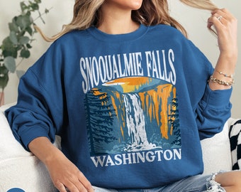 Moletom Snoqualmie Falls Washington - Presente para Amantes de Cachoeiras - Moletom do Estado de Washington - Férias em Washington - Seattle - Monte Rainier