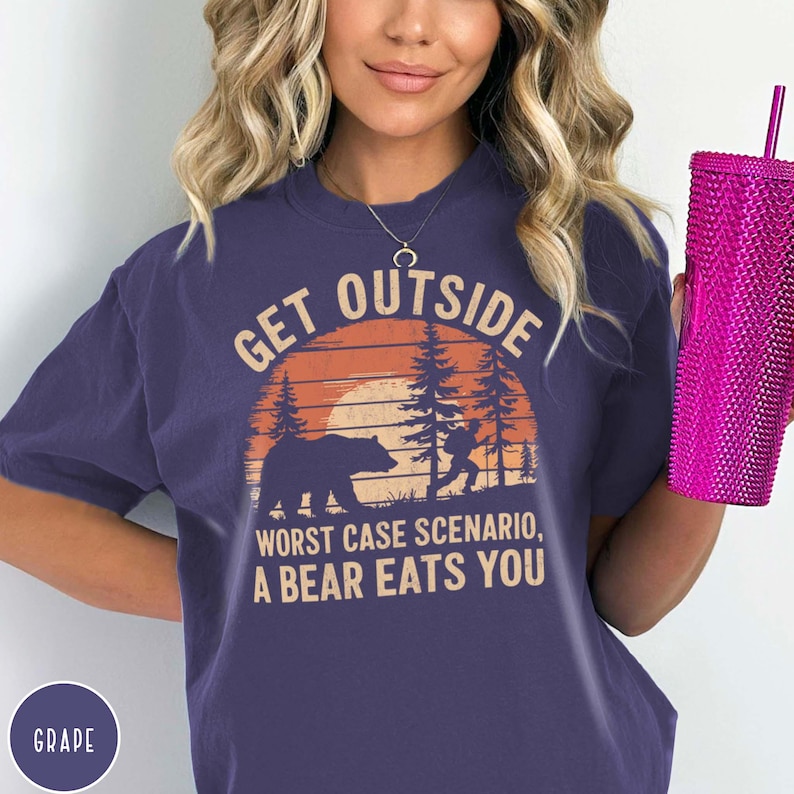 Funny Outsider Shirt Adventurer Shirt Go Outside Worst Case Scenario Shirt Funny Bear Shirt Funny Hiking Shirt for Dad Hiking Gift for Dad