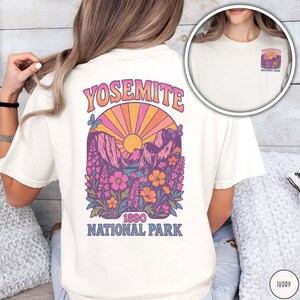 Vintage Yosemite National Park Shirt Comfort Colors Tee For Her Granola Girl Shirt National Park Lover Gift for Mom Colorful Butterfly Shirt
