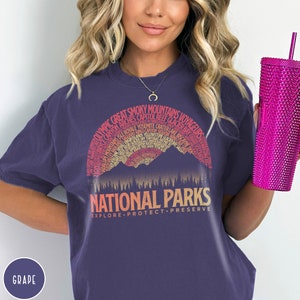 Vintage National Parks Shirt US National Park Gifts National Park Camping Gift Mountain Hiking Shirt Park Tee Outdoor Lover Adventure Shirt
