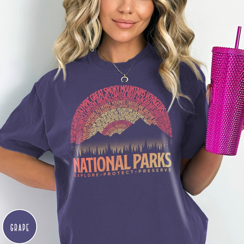 Vintage National Parks Shirt US National Park Gifts National Park Camping Gift Mountain Hiking Shirt Park Tee Outdoor Lover Adventure Shirt