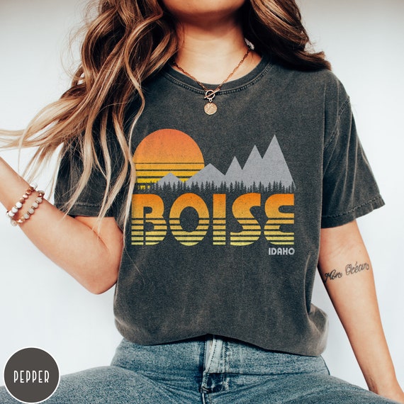 Boise Idaho Id T Shirt Vintage Hiking Mountains Tee Boise Idaho Id T Shirt Vintage Hiking Mountains Tee