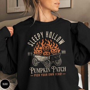 Funny Sleepy Hollow Halloween Sweatshirt Headless Horseman Sweatshirt Pumpkin Patch Halloween Sweater Sleepy Hollow Gift for Men and Women