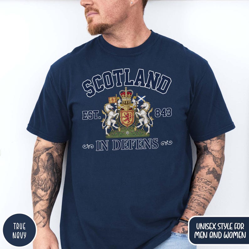 Scotland Coat of Arms Shirt In Defens Emblem T-shirt Scottish Pride Heritage Graphic Tee Traveler Gifts Highlander Edinburgh Trip Souvenir