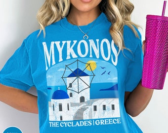 Greek Shirt, Mykonos Shirt, Greece Shirt, Mediterranean Cruise Shirt, Santorini Mykonos, Greece Trip Shirt, Athens Shirt, Greece Vacation