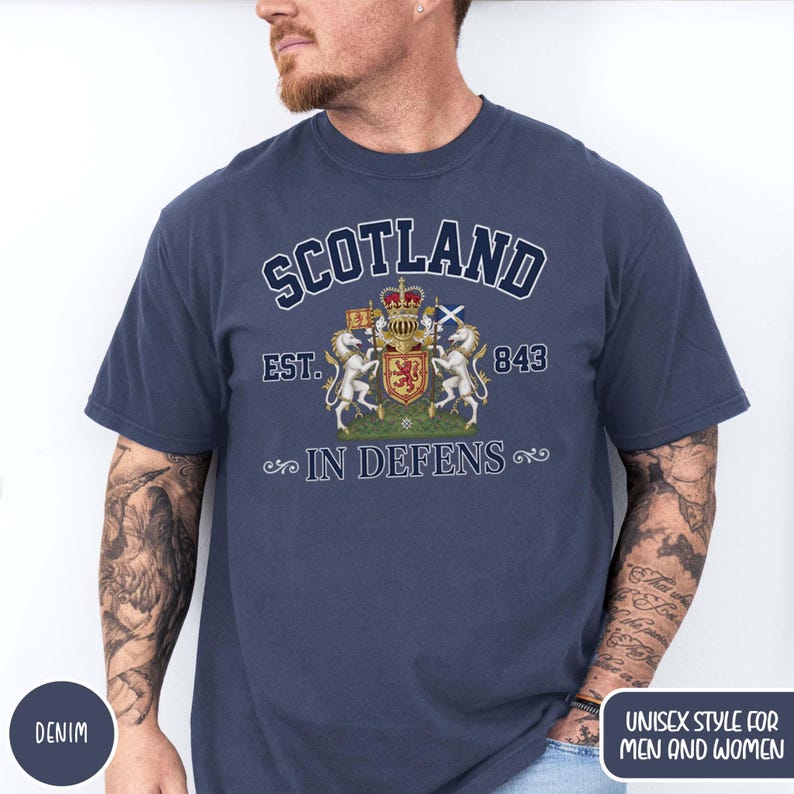 Scotland Coat of Arms Shirt In Defens Emblem T-shirt Scottish Pride Heritage Graphic Tee Traveler Gifts Highlander Edinburgh Trip Souvenir