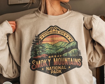 Great Smoky Mountains Sweatshirt Tennessee Sweatshirt Tennessee Sweater Great Smoky Mountains National Park Shirt Gatlinburg Shirt Hiking T