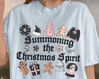 クリスマススピリットを呼び起こすコンフォートカラーTシャツ、面白いエモゴスパンクロック気まぐれなアンチホリデーTシャツ不気味でダークな皮肉なクリープマス
