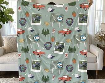Twilight Inspired Throw Blanket | Gift for Forks Washington Team Edward Jacob Bella | Charlie Baseball Scene Merch | Cullen Vampire Black