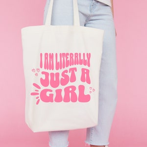 Ich bin Buchstäblich nur eine Mädchen-Einkaufstasche | Niedliches Girly rosa trendiges Geschenk | Freund BFF | Tik Token | Nur ein Mädchen Lustiges Internet Meme | Barbiekern