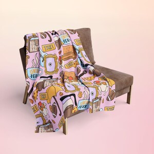 Friends TV Series Show Throw Blanket | Gift Inspired Couch I'll Be There For You | Ross Monica Rachel Joey Chandler On A Break NYC One Where image 2